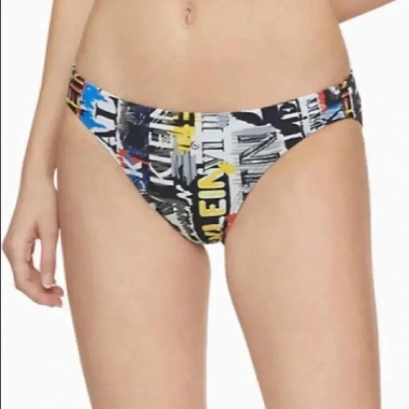 Calvin Klein Graffiti Print Bikini Bottoms - Picture 1 of 9